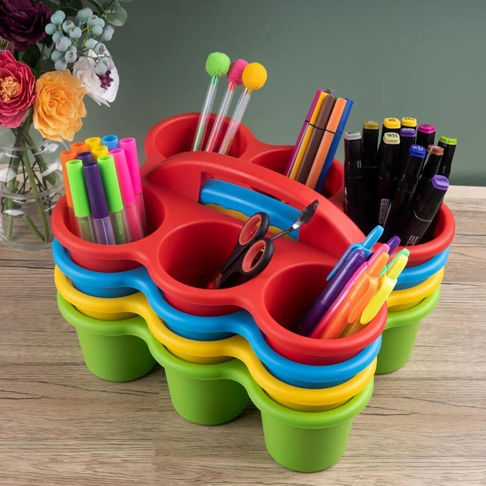 Cup / Beer / Drink Caddy w/Handle Picnics, Beach, Office, Home &UBER Eats YELLOW